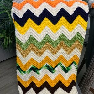 Chevron Crochet Knit Blanket 60x50